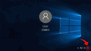Окно ввода пароля для входа в Windows 10