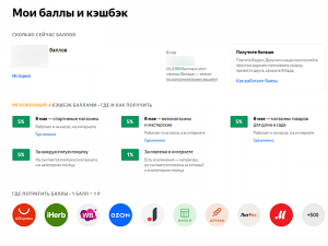 Страница с информацией о баллах в Яндекс.Деньгах
