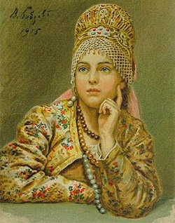 Девушка в русском костюме