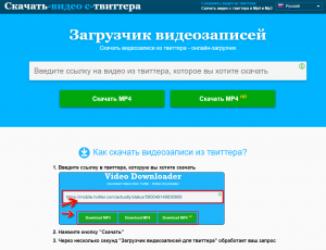 Скриншот сайта downloadtwittervideo.com