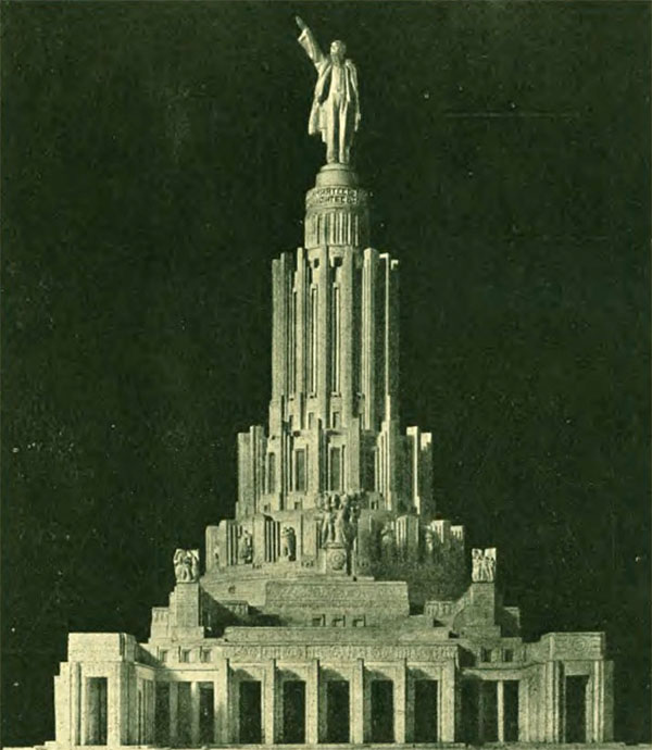 Проект Дворца Советов с 100-метровой статуей Ленина