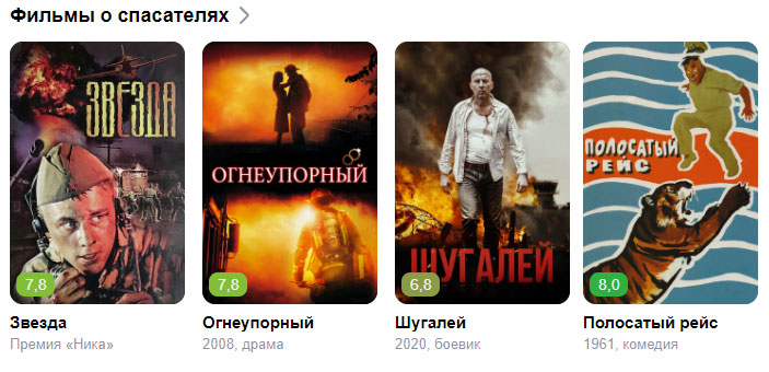 Рекомендации Яндекса: фильмы о спасателях